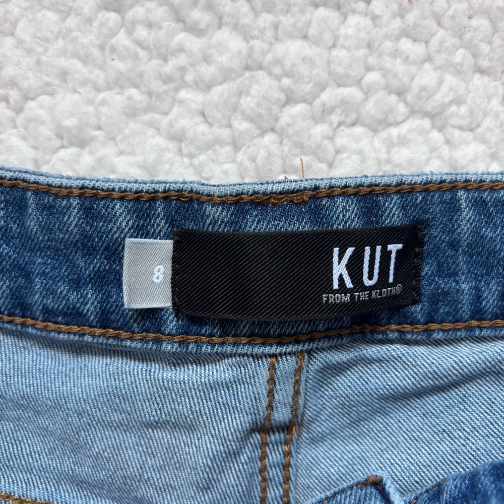 KUT From The Kloth high rise frayed hem denim shorts size 8 - Picture 5 of 8